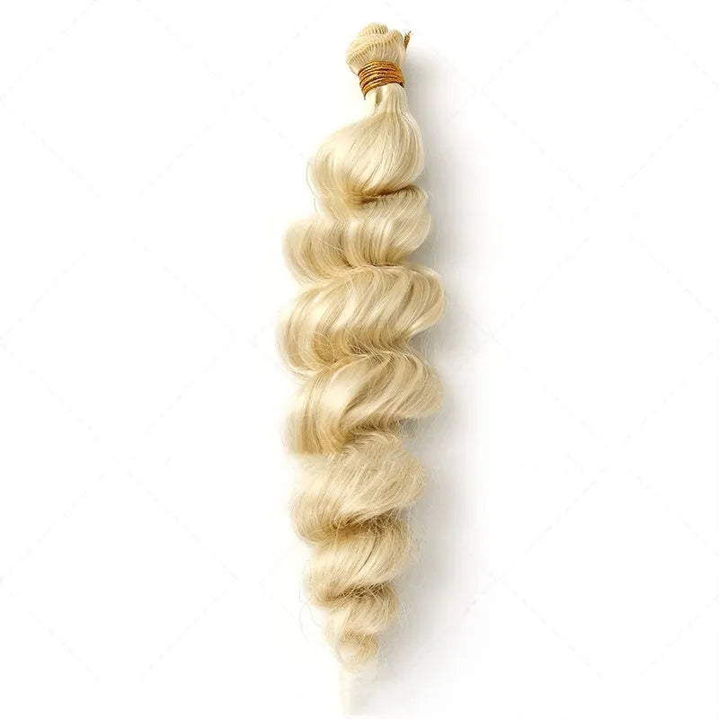 Women's golden chemical fibre hair weft wig in three length options