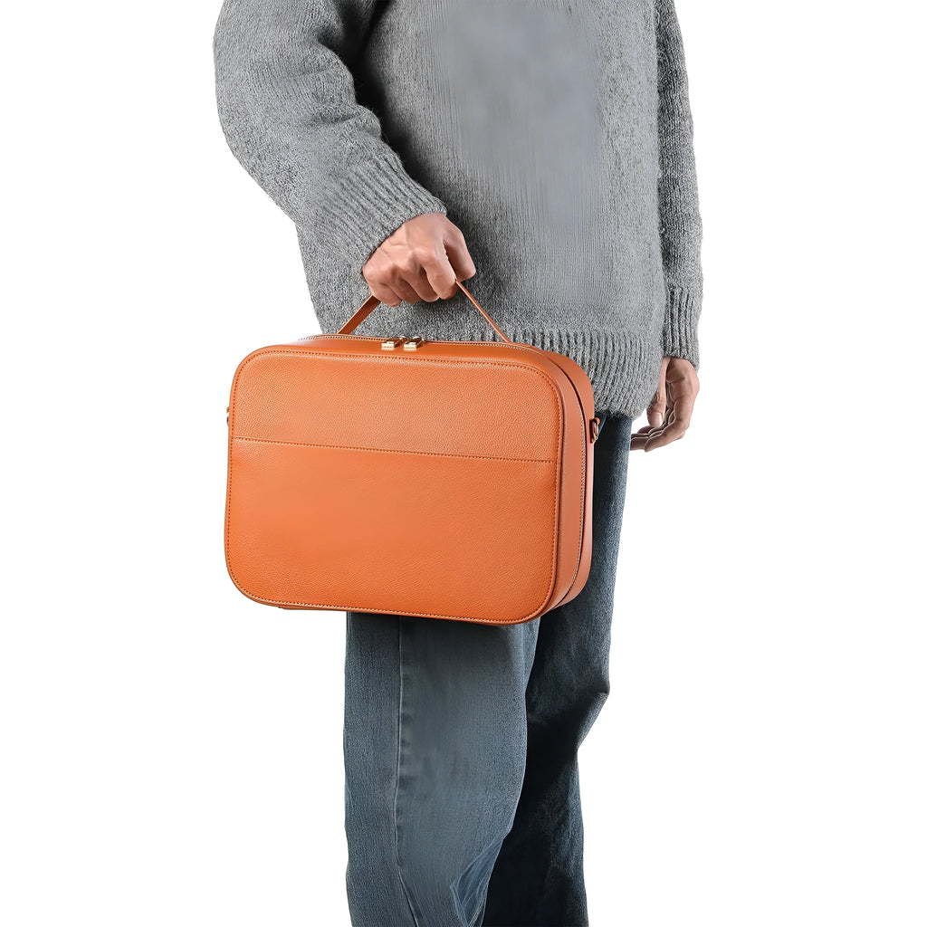 MR Glasses Storage Box for Vision Pro in black superfiber measuring 32.5cm by 24.5cm by 11.5cm