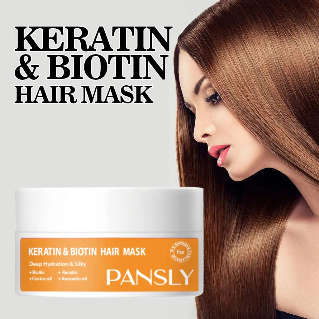 Biotin Keratin Hair Mask 100ml for frizzy hair repair and smoothing, single pack