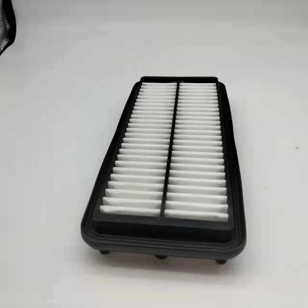 Black automotive air filter for Modern cars with dimensions 256mm by 113mm by 40mm