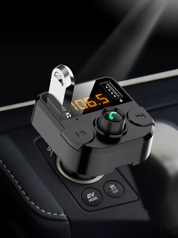 BT36B black car MP3 Bluetooth player with 1.1-inch screen and cigarette lighter connector
