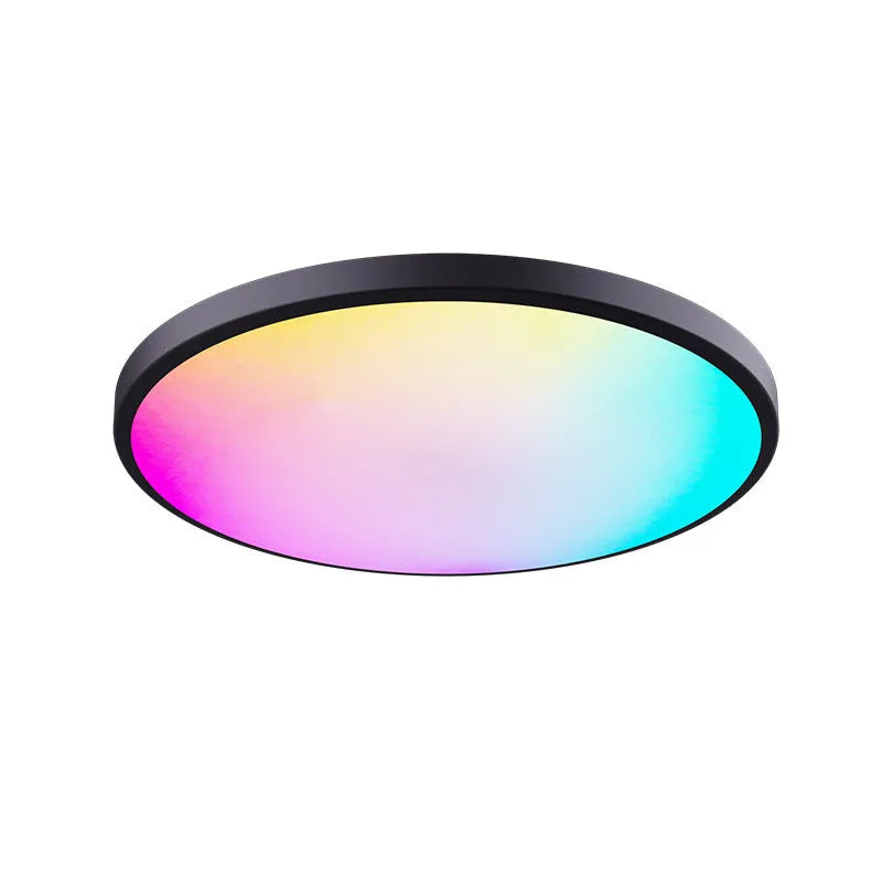 Black or white intelligent Bluetooth ceiling lamp with RGBCW colour control and adjustable white light