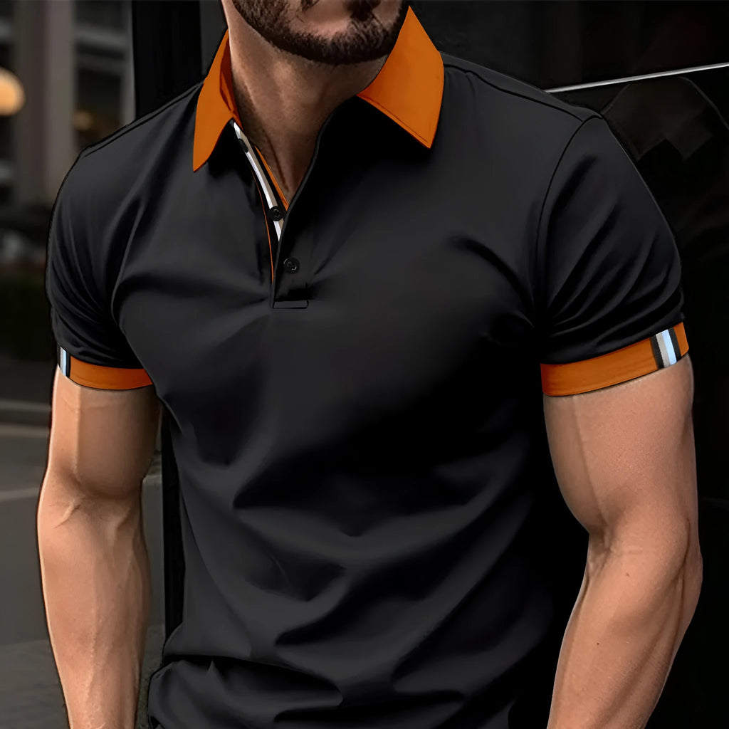 Men's casual plaid short sleeve button-up shirt in white and blue, slim fit, sizes S-XXXL