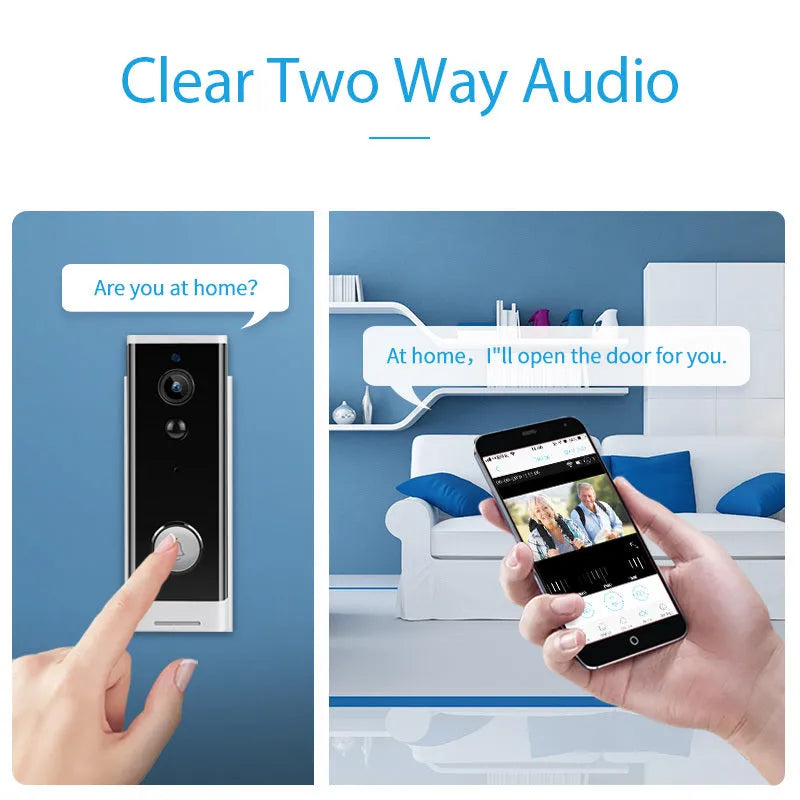 White wall-mounted network camera with 1080p resolution for mobile phone monitoring