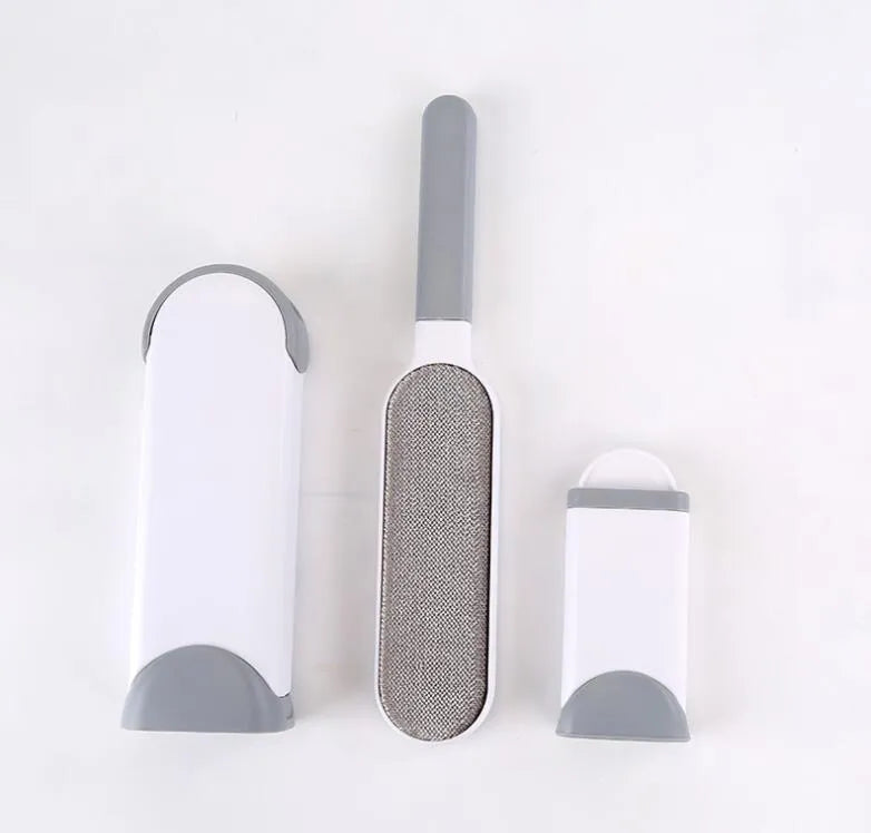 Self-cleaning pet hair removal comb brush for sofas with double-sided sticky roller