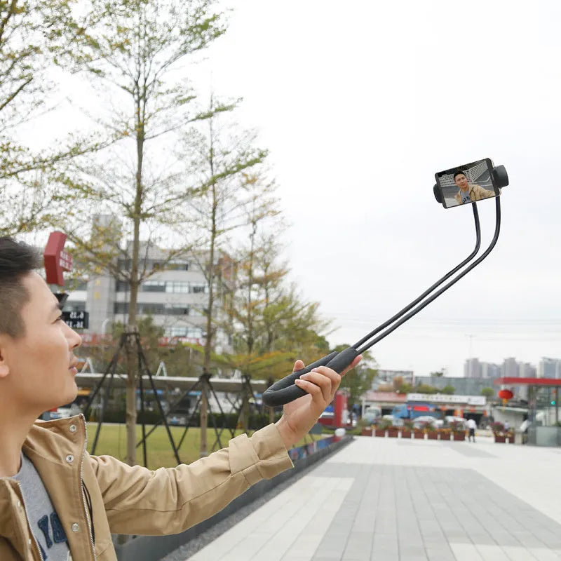 Mobile phone holder with flexible 360-degree stand and shockproof bubble support mounted with smartphone