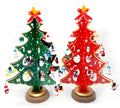 36cm hand-painted wooden Christmas tree decoration in green or red colour option