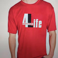 Red cotton men's t-shirt with short sleeves and round neck collar