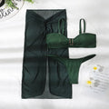 Women's three-piece bikini set with bra, briefs, and long culotte trousers in multicolour options