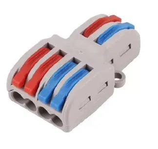 Quick wire electrical connector with fire insulation shell and brass contacts for 0.08-4.0mm² cables.