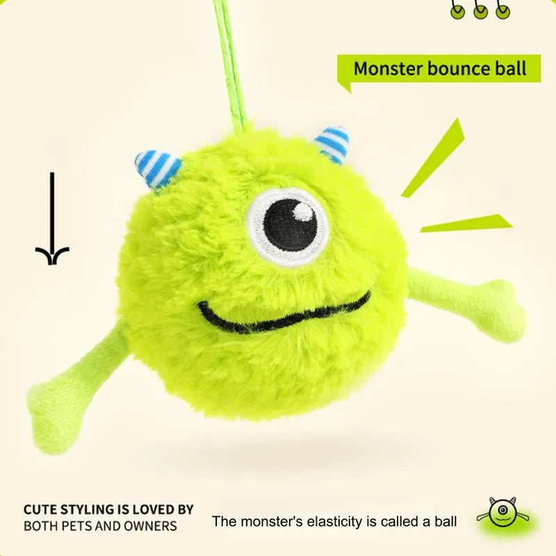 Green interactive dog teething ball toy with sound activation feature for chewing play