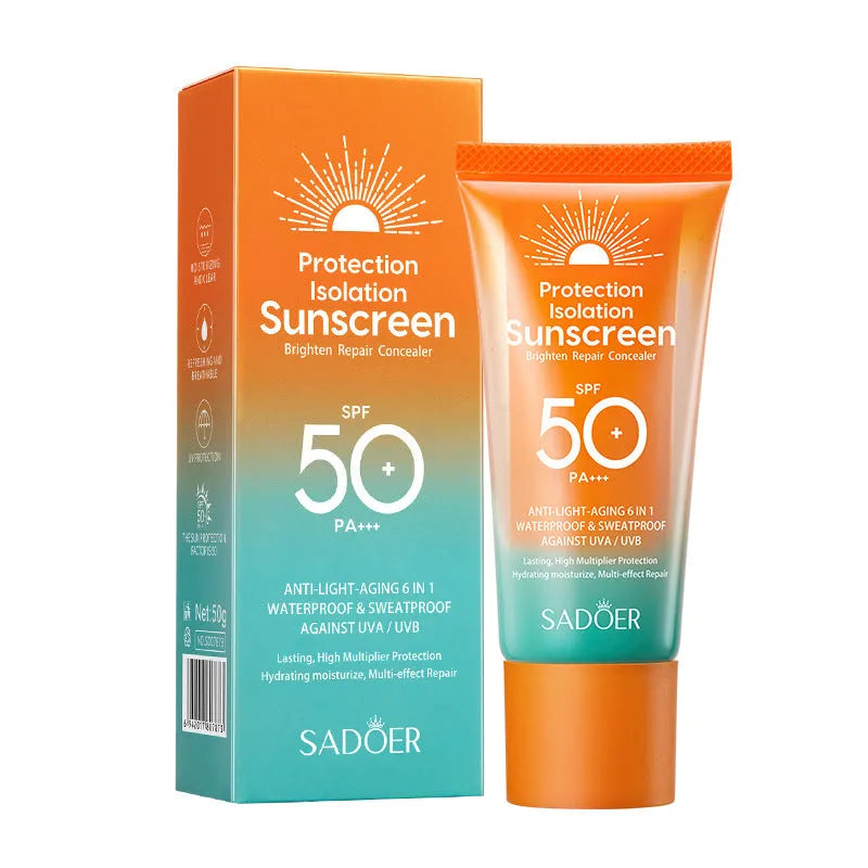 Double tube multi-effect repair isolation sunscreen 50g universal skin type sun protection makeup primer
