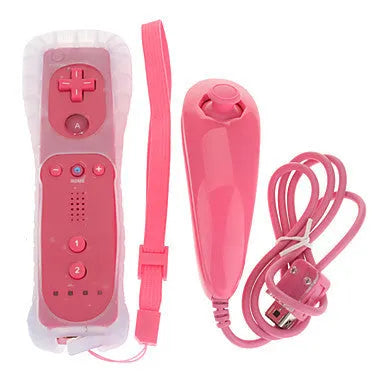 Wii left and right gamepad controller set with wireless sensor and accessories