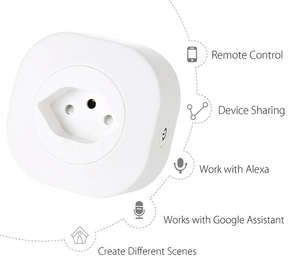 Smart socket plug with voice control, 3520W rating, 70x70x72mm size
