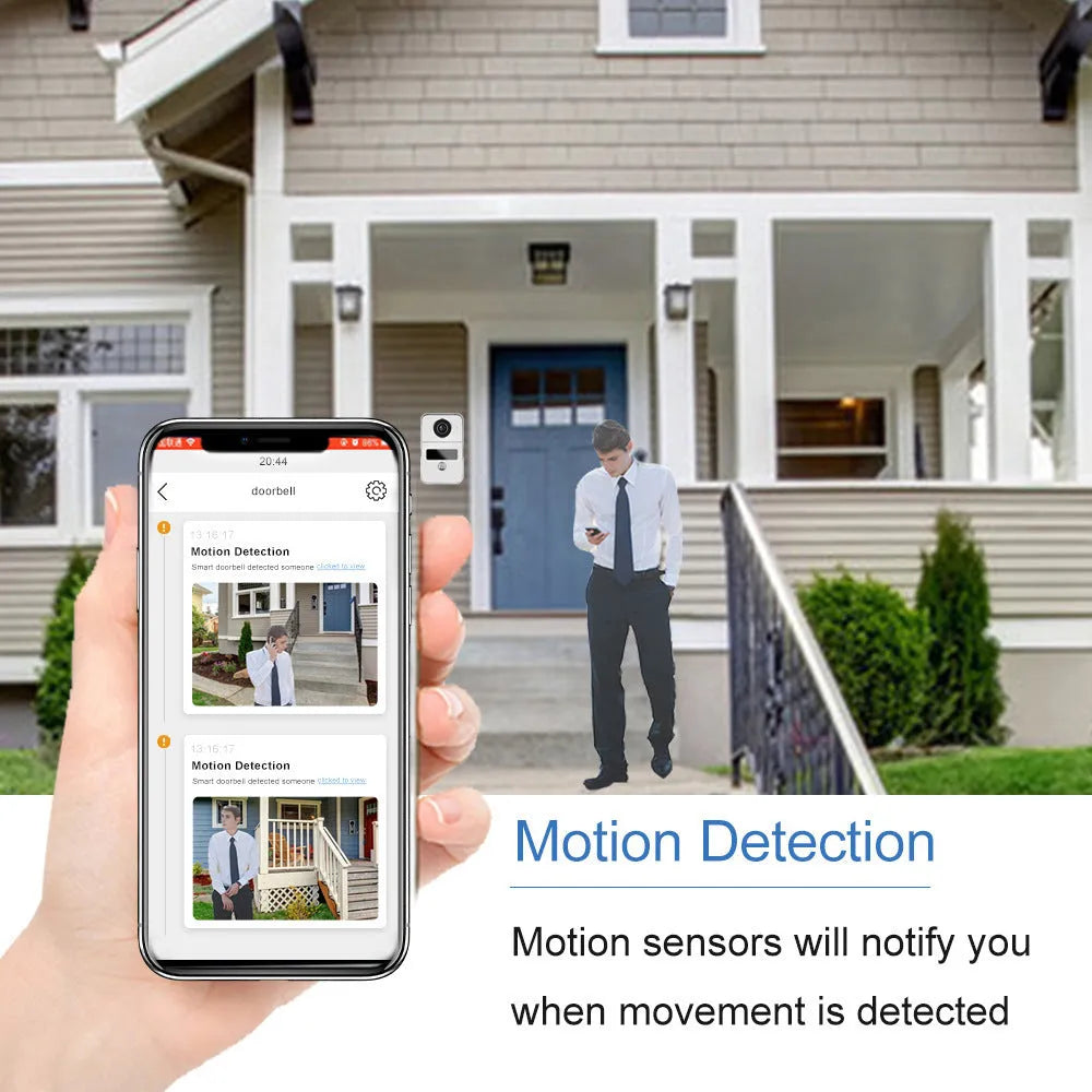 10-inch wireless video intercom doorbell system with 1080P camera and colour display