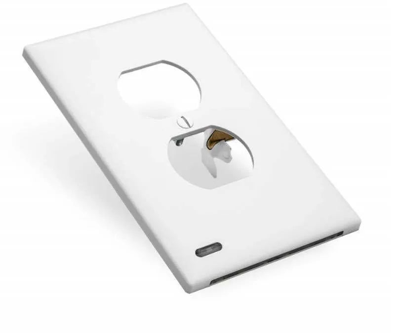 White plastic socket induction LED night light plugged into a wall outlet