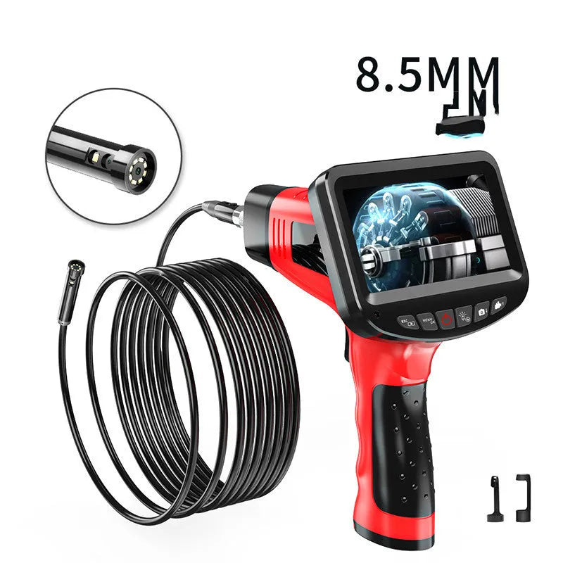 8.5mm dual-lens endoscope inspection camera with choice of snake pipeline or hard wire cable