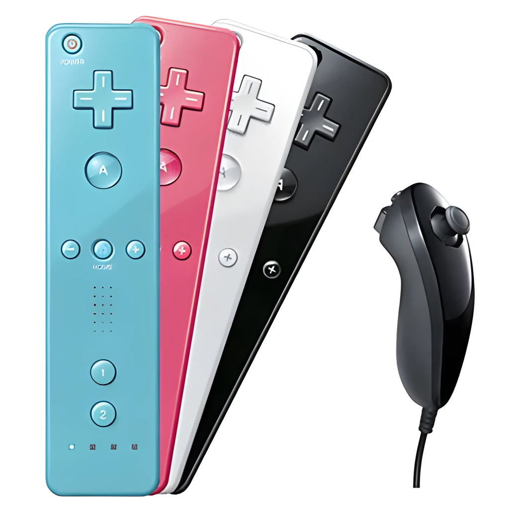 Wii left and right gamepad controller set with wireless sensor and accessories