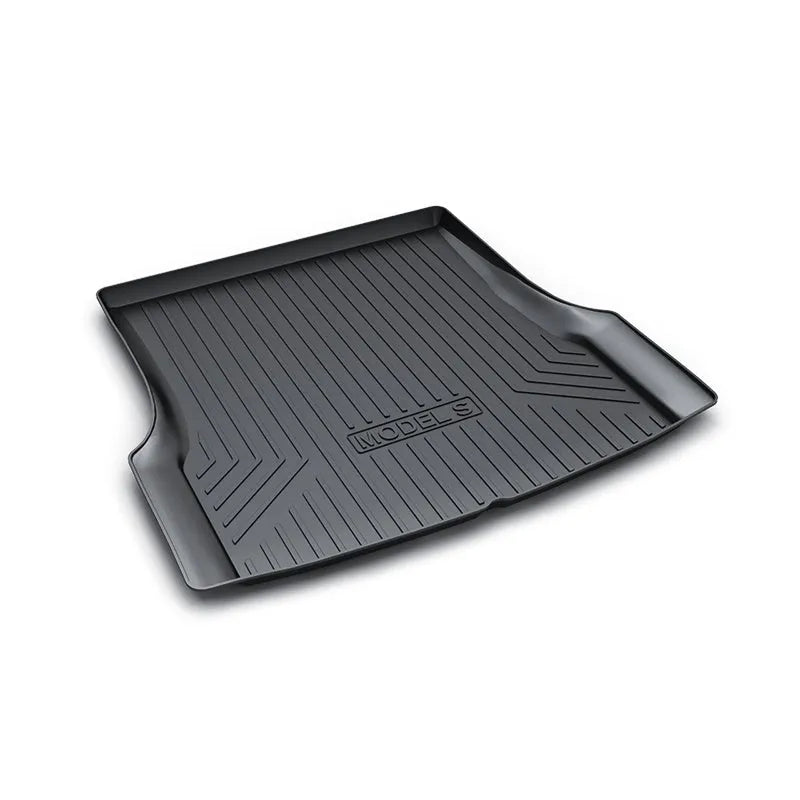 Rubber floor mats for Tesla cars including TPE footrest sections