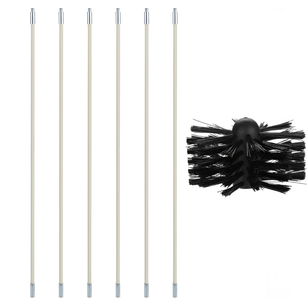 Flexible 600mm nylon chimney cleaning brush for dryer pipes and range hood ducts