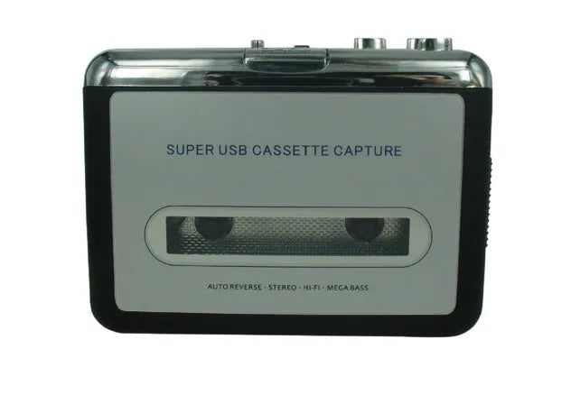 Cassette to MP3 converter unit with USB cable and headphones for tape digitisation