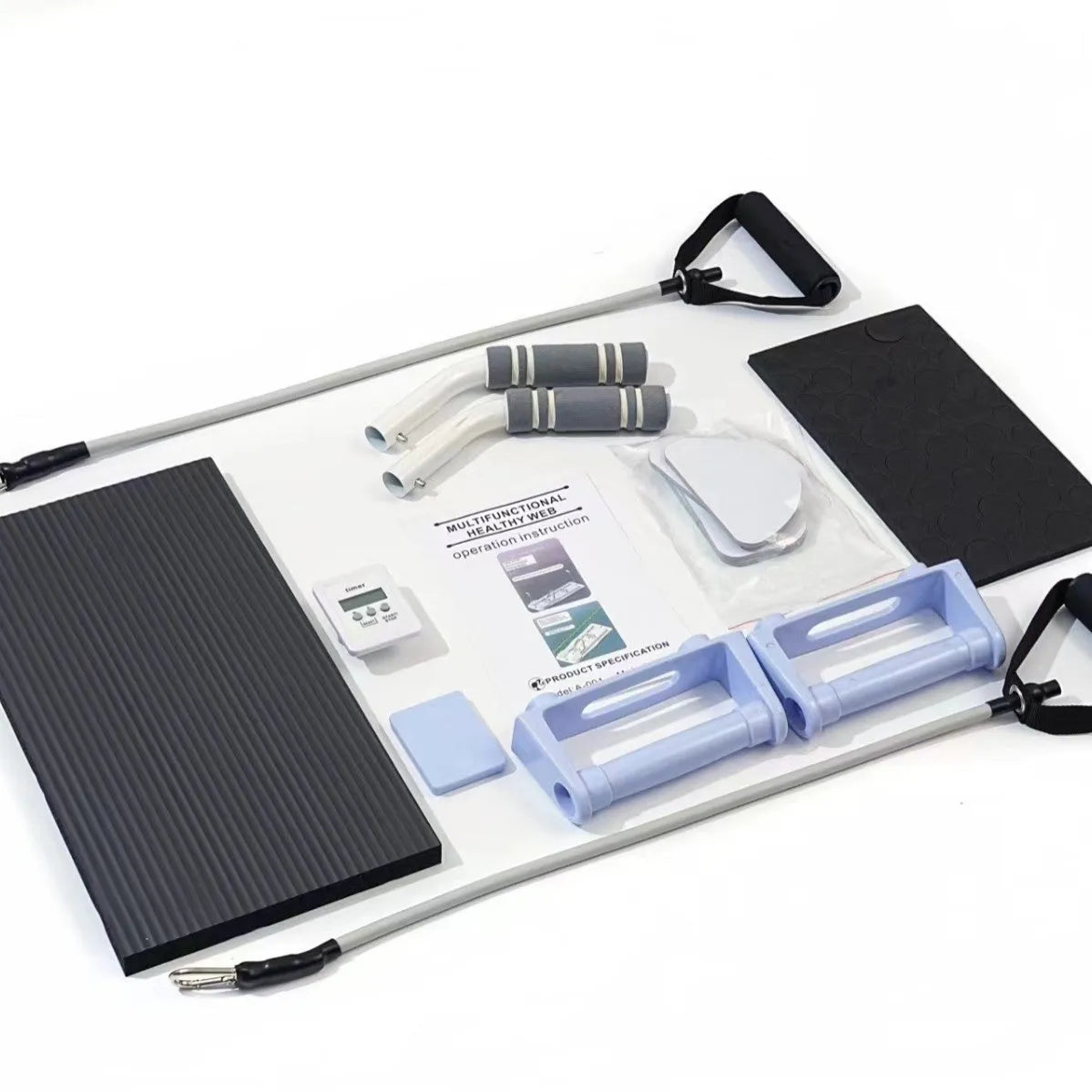 Purple foldable plastic abdominal fitness board for home core exercises.