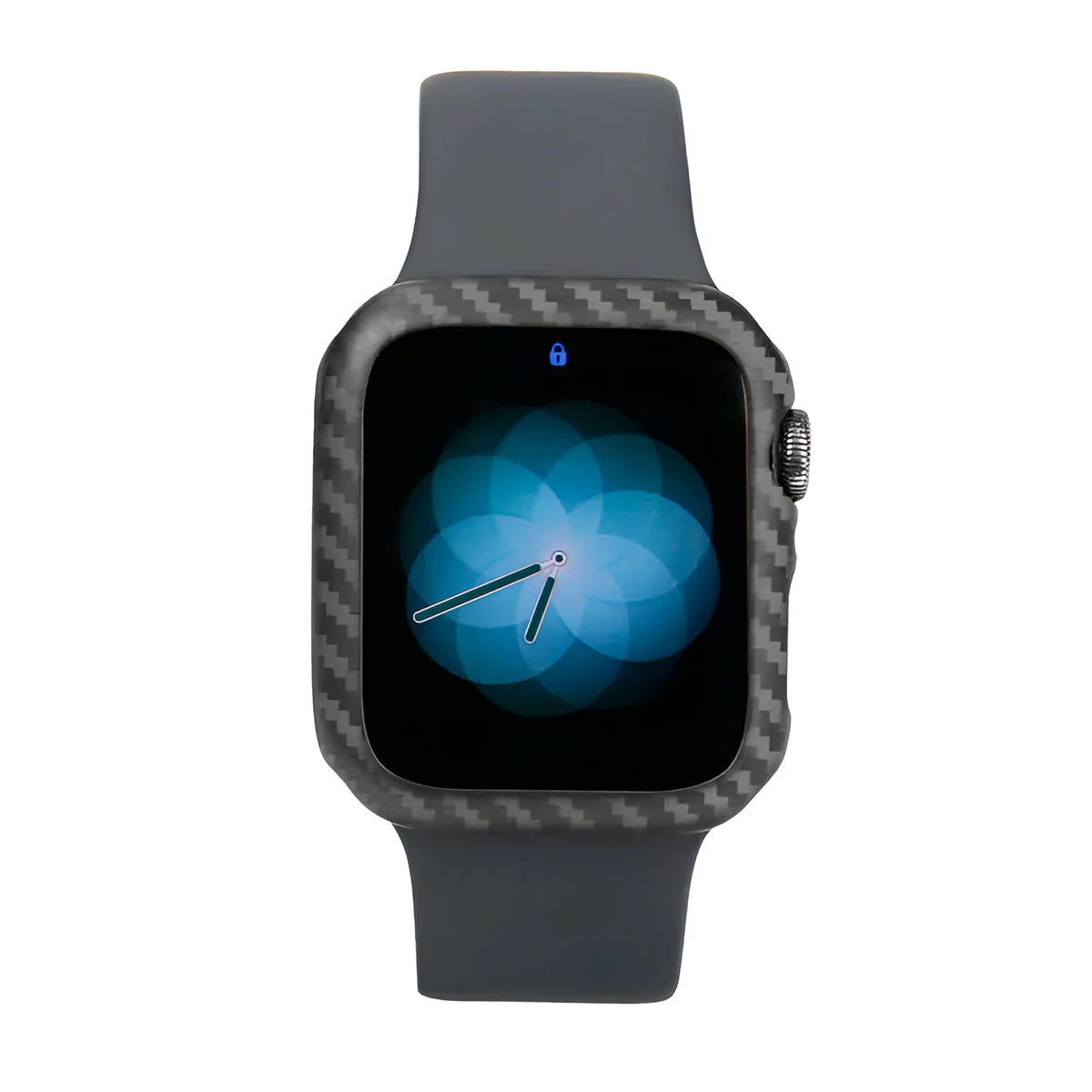 Ultra-thin bright black half wrap leather case on a 44mm Apple Watch Series 4