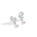 925 sterling silver butterfly stud earrings with crystal accents on wings for women