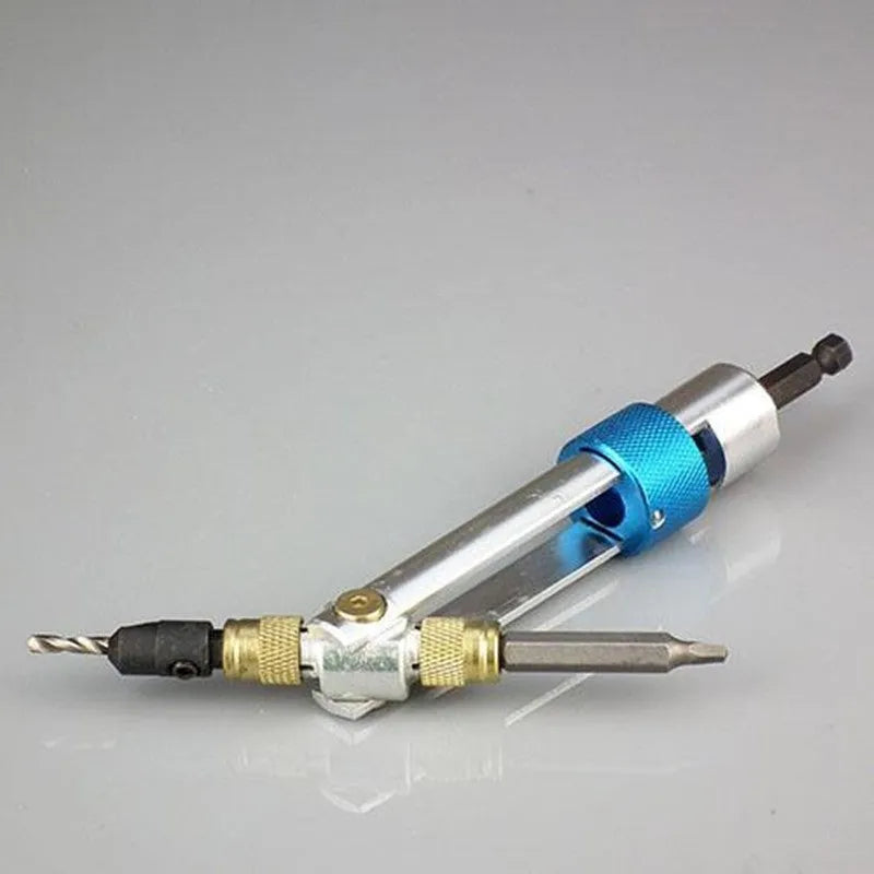 Half Time Drill Driver tool with swivel head and set of Phillips, flathead, and countersink bits.