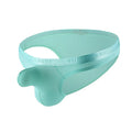 Men's thin solid colour low waist nylon underwear in deep sky blue, shown flat.