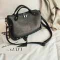Soft PU leather women's casual shoulder tote bag with fashion hardware decoration in black, brown, or grey