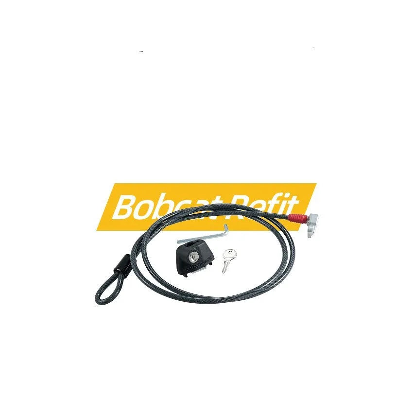 Roof platform steel cable lock with plastic sheathed strand for outdoor equipment security