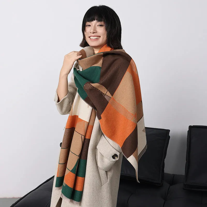 185x65cm imitation cashmere scarf in autumn colours