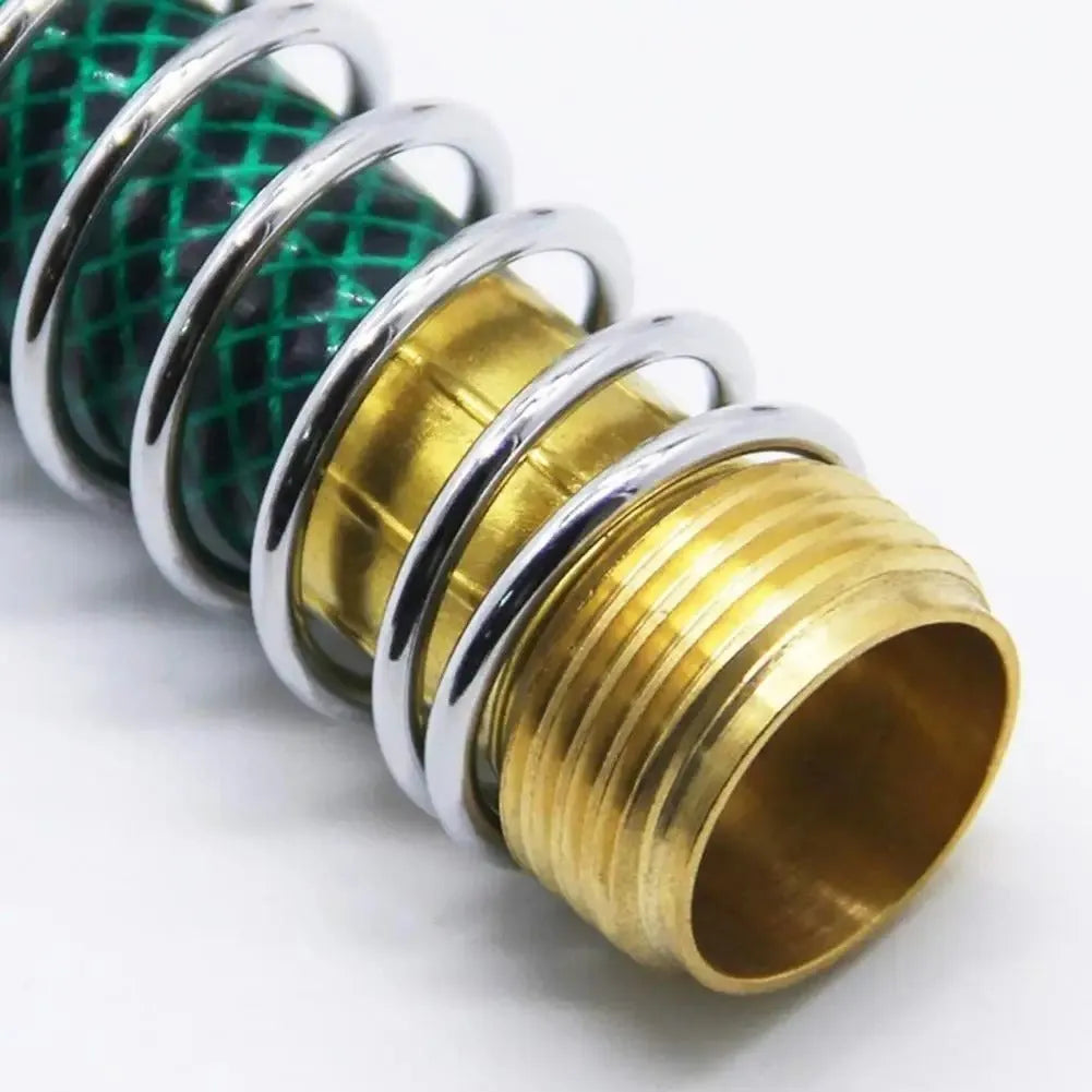 Brass garden water pipe connector with stretching spring mechanism measuring 15cm length