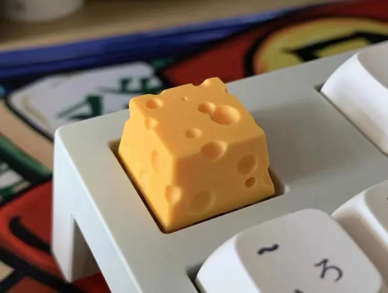 Yellow resin cheese keycap for mechanical keyboard customisation