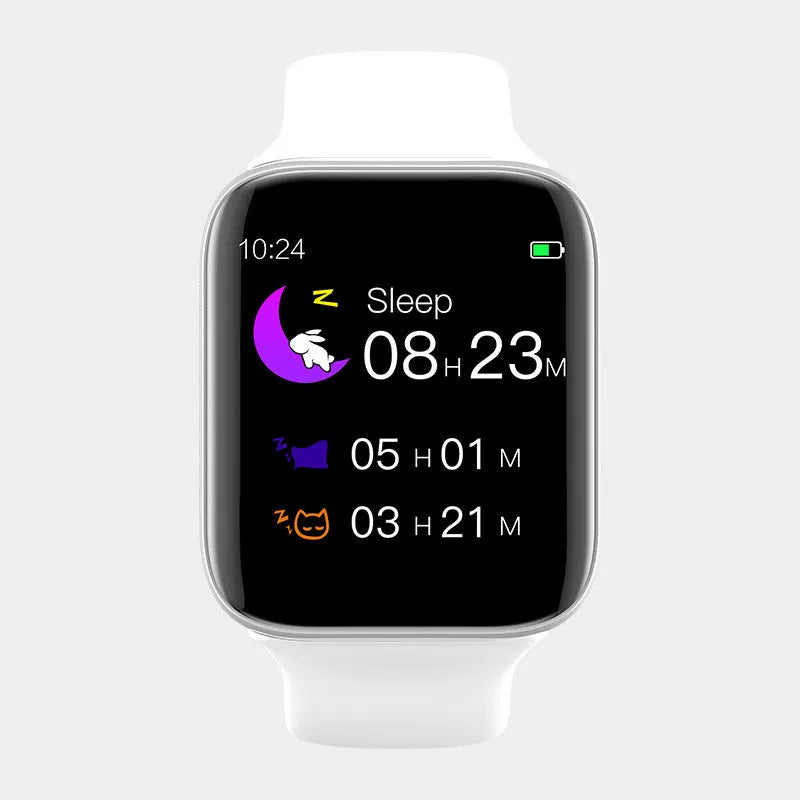 Black smart bracelet with zinc alloy body and silicone strap on a wrist, displaying a blood pressure reading on its screen.