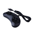 Black Sega-style USB gaming controller with 1.8 metre cable for Windows PC
