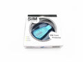 Blue mobile phone SIM card reader with USB connector for data backup.