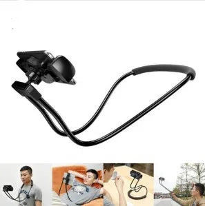 Mobile phone holder with flexible 360-degree stand and shockproof bubble support mounted with smartphone