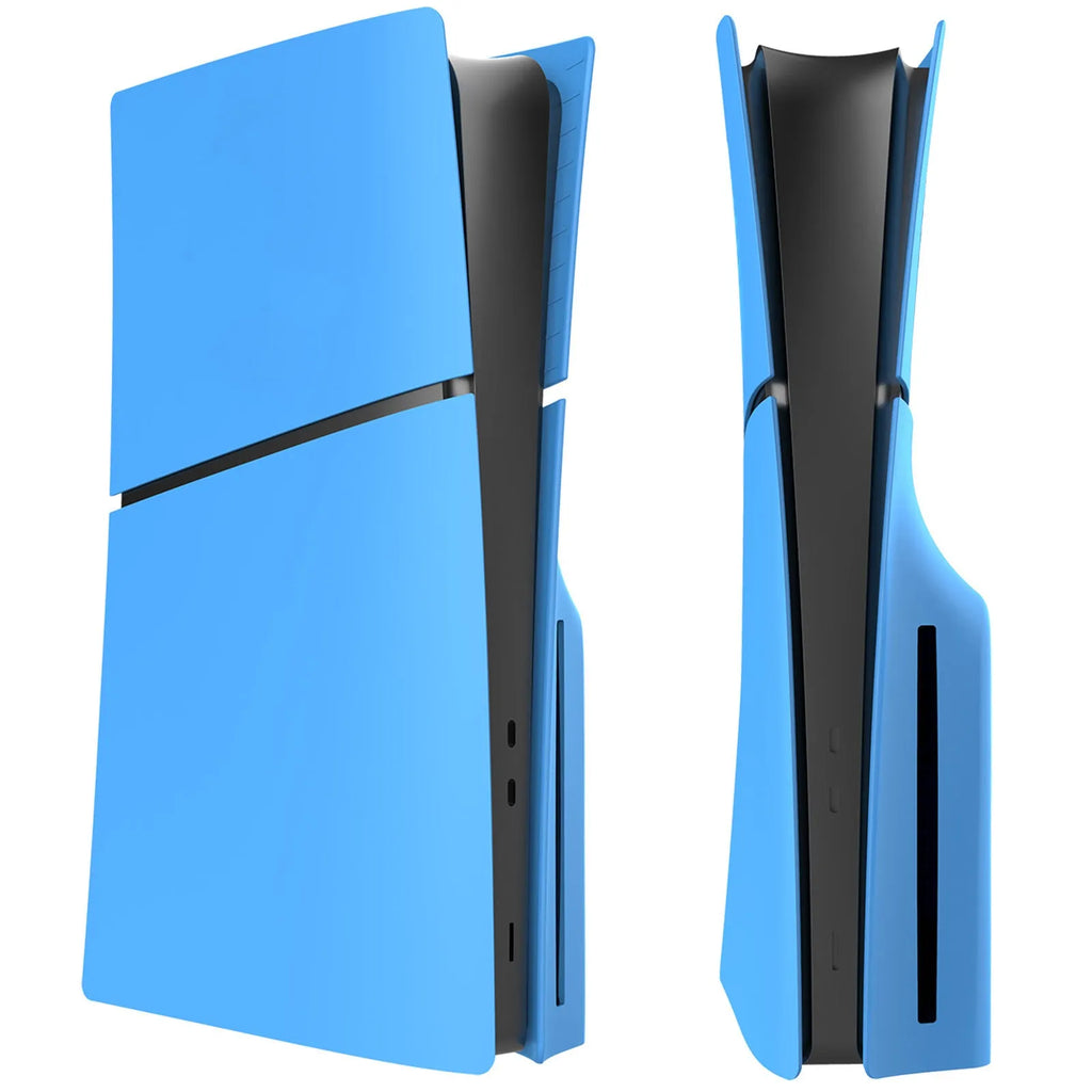 Set of four ABS plastic replacement shell pieces for the Sony PS5 Slim console in blue colour