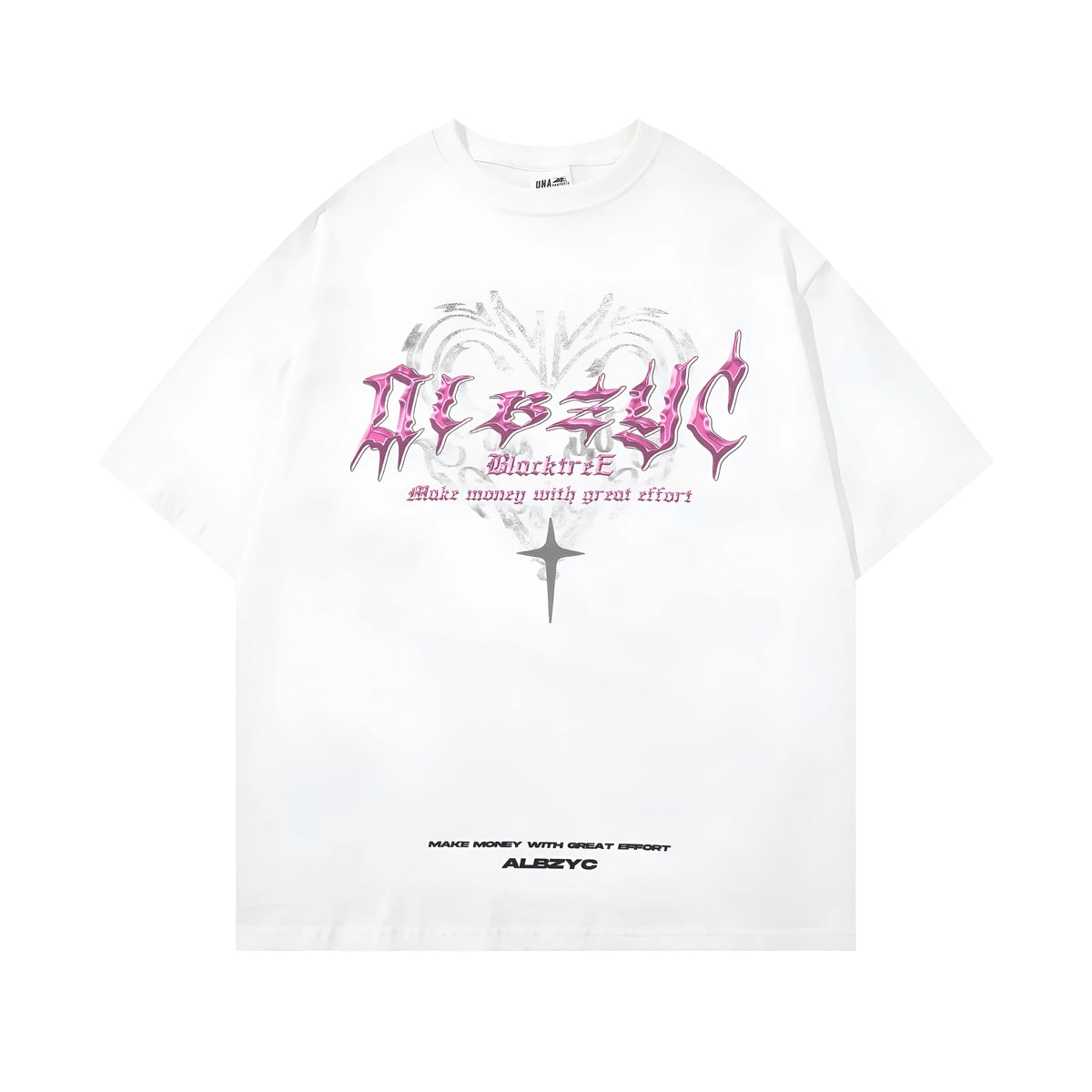 Men's printed retro design cotton t-shirt in loose fit with short sleeves