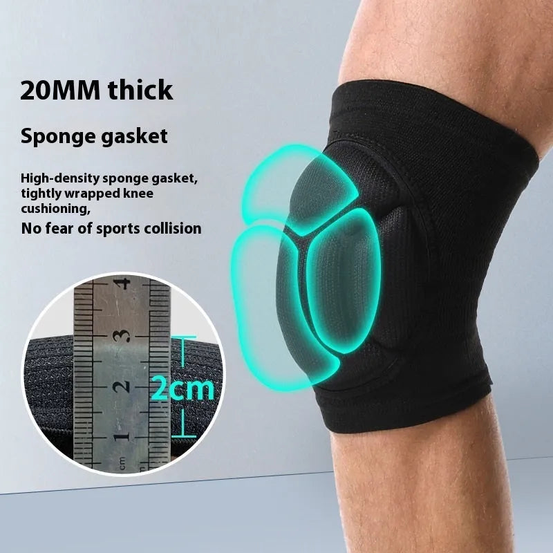 Black and blue dance kneepads with thick sponge padding for knee protection during sports
