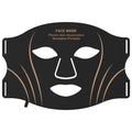 Black gold coloured IPL and LED photon beauty mask device with a headband and touch screen button.