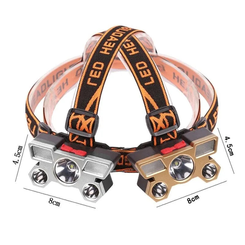 PVC construction head-mounted LED miner's lamp with 10W power and 2400 battery capacity