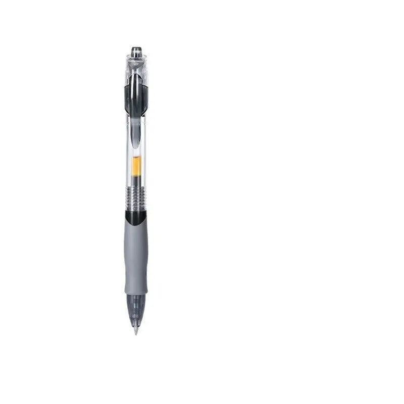 0.5mm gel pen in plastic barrel with black, blue, or red ink options