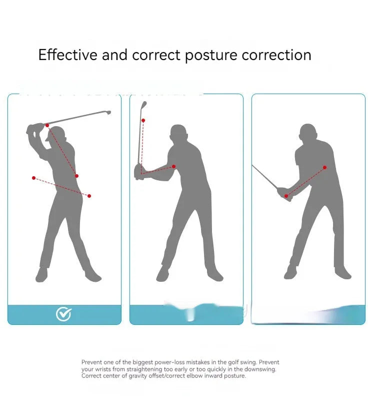 Black silicone elastic golf swing trainer rope for swing correction practice