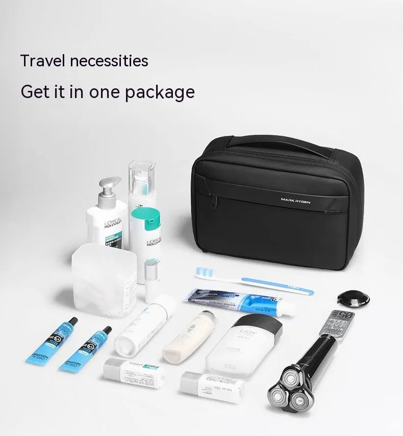 20L portable toiletries storage bag with dry-wet separation compartments in Oxford cloth construction