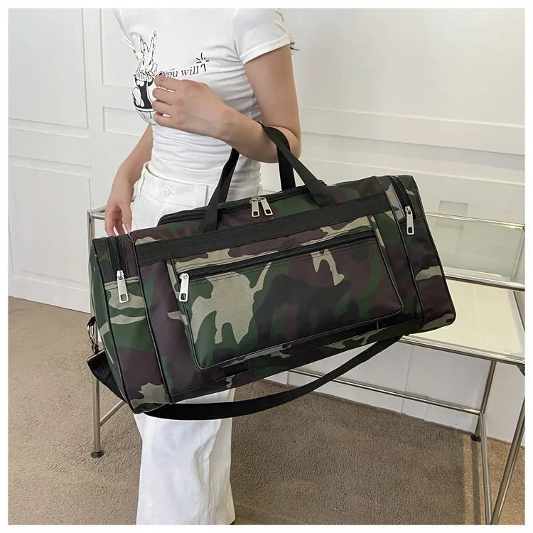 Camouflage waterproof luggage backpack with striped pattern, under 20L capacity for travel