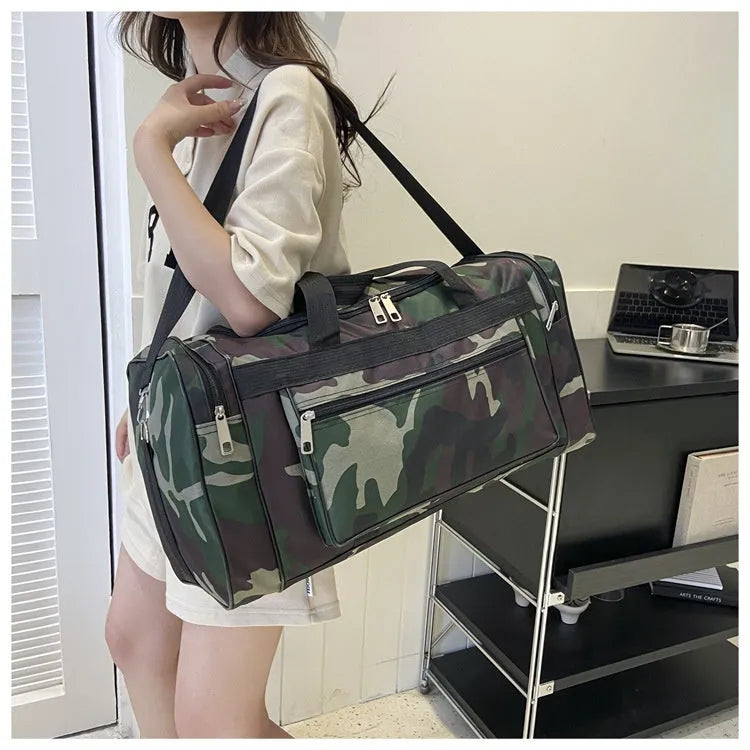 Camouflage waterproof luggage backpack with striped pattern, under 20L capacity for travel
