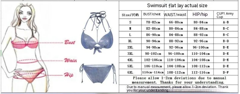 Blue women's printed split bikini swimsuit with sleeveless design for swimming activities